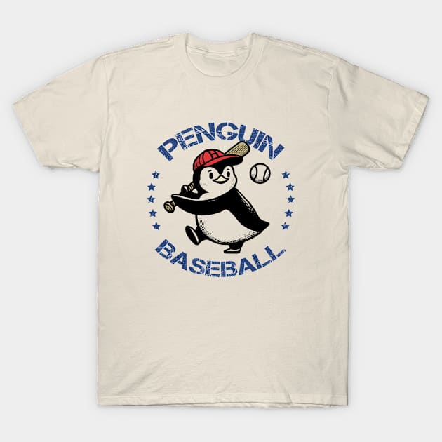 Penguin Baseball T-Shirt by poppoplover